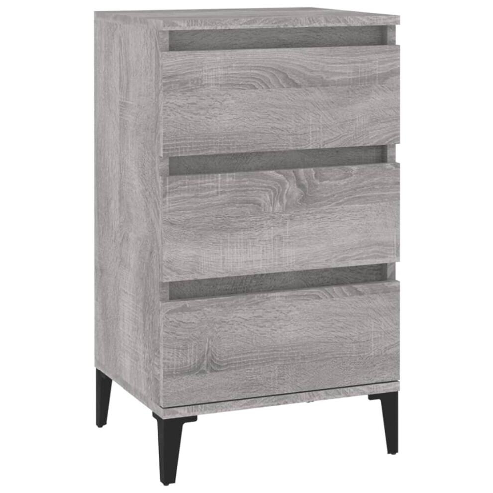 Vidaxl (Grey Sonoma) Bedside Cabinet Side Table Nightstand Telephone Stand Engineered Wood