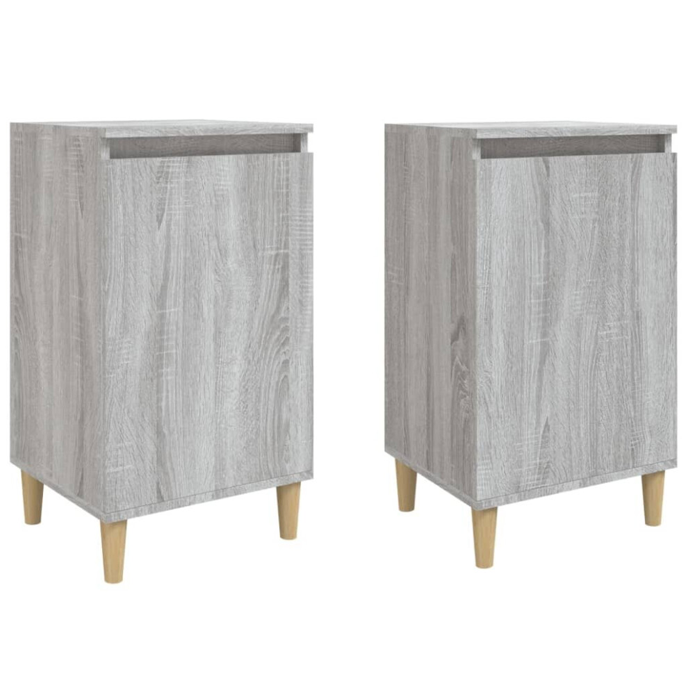 (grey sonoma, 2 pcs) vidaXL 1/2x Bedside Cabinet Engineered Wood End Table Nightstand Multi Colours