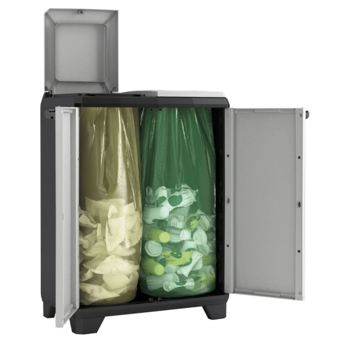Keter Keter Recycling Cabinet Split Premium Grey and Black 92 cm Recycling Container 2