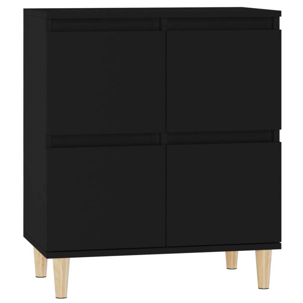 (black) vidaXL Sideboard Cabinet Cupboard Side Cabinet Home Organiser Engineered Wood