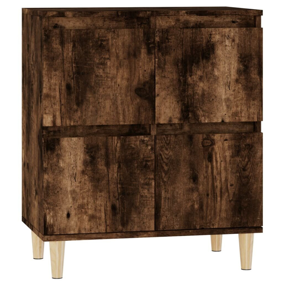 vidaXL Smoked Oak Sideboard - 4 Door - Brown - Image 3