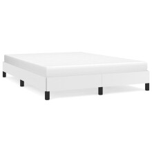 (white, 25 cm/ 4ft6 double) vidaXL Bed Frame Mattress Foundation Upholstered Bed Bedstead Faux Leather