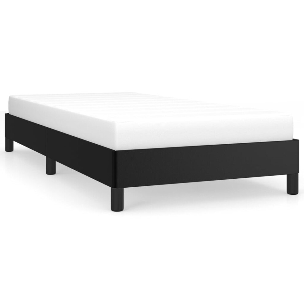 (black, 25 cm/ 3ft single) vidaXL Bed Frame Mattress Foundation Upholstered Bed Bedstead Faux Leather