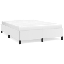 (white, 35 cm/ 4ft6 double) vidaXL Bed Frame Mattress Foundation Upholstered Bed Bedstead Faux Leather