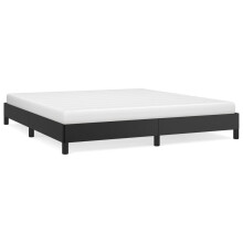 (black, 25 cm/ 6ft super king size) vidaXL Bed Frame Mattress Foundation Upholstered Bed Bedstead Faux Leather