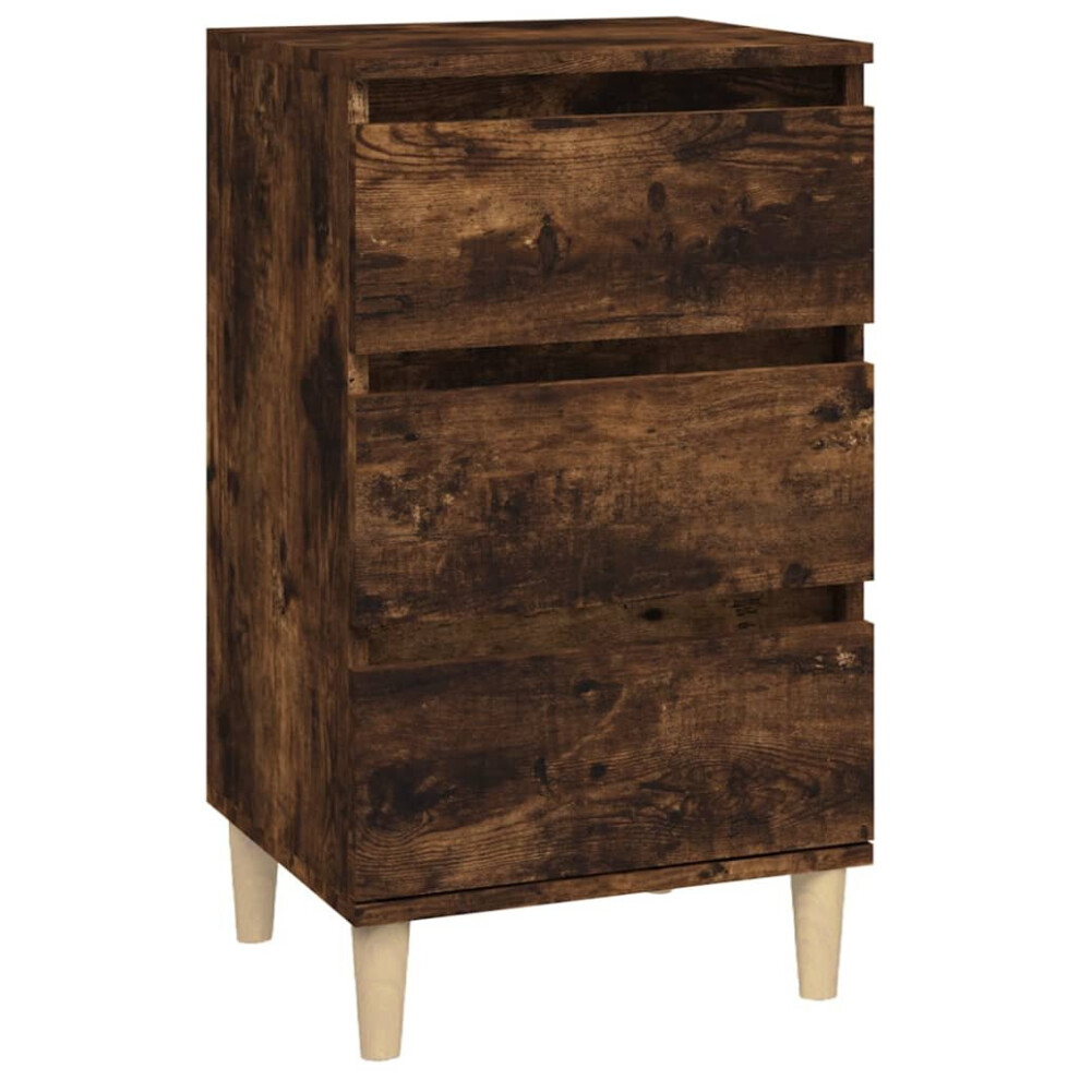 Vidaxl (Smoked Oak) Bedside Cabinet Engineered Wood End Table Nightstand Multi Colours