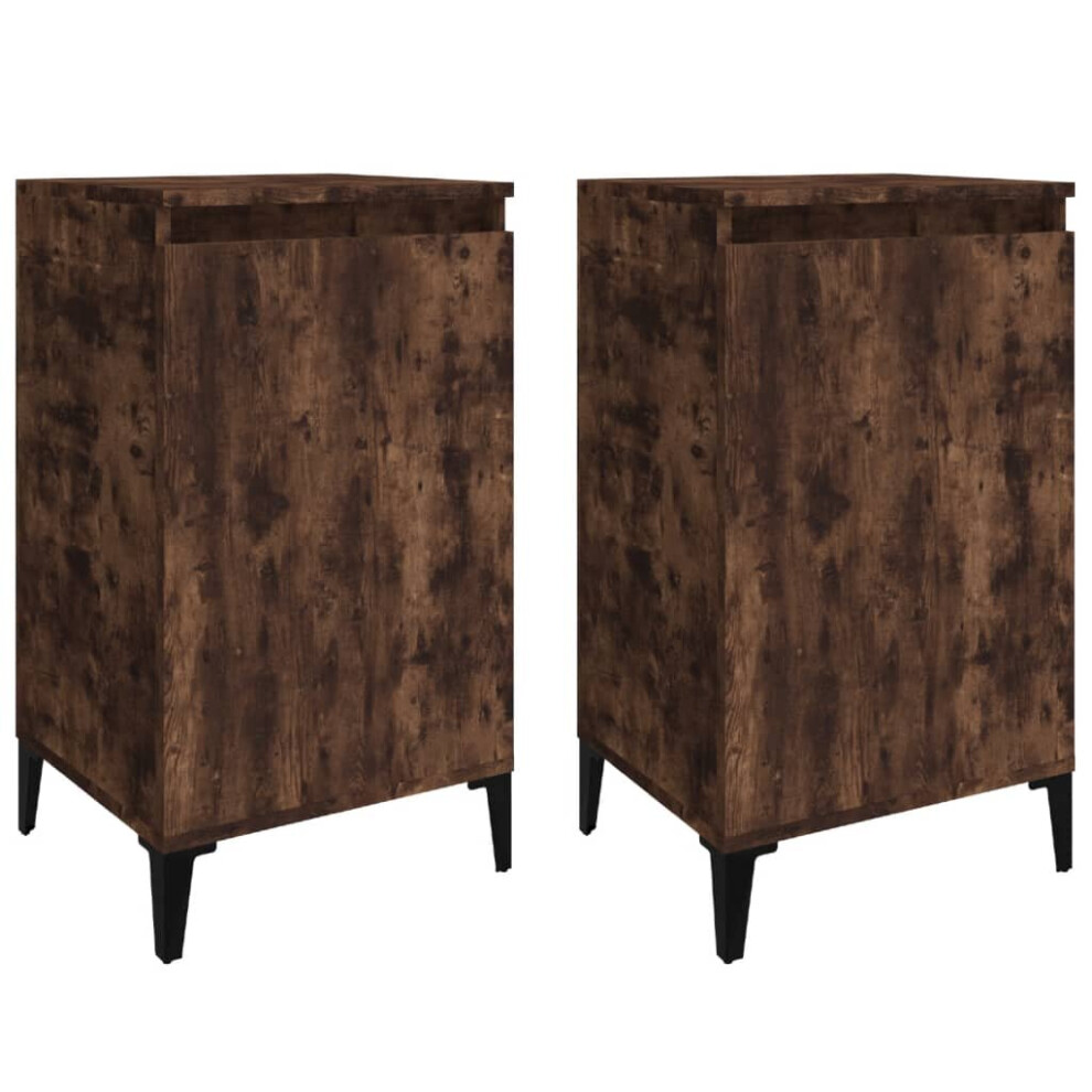 (smoked oak, 2 pcs) vidaXL 1/2x Bedside Cabinet White 40x35x70 cm Engineered Wood Multi Colours