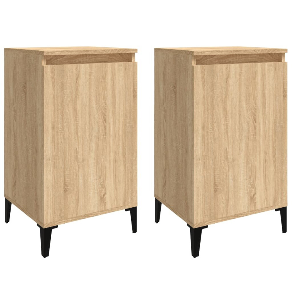 (sonoma oak, 2 pcs) vidaXL 1/2x Bedside Cabinet White 40x35x70 cm Engineered Wood Multi Colours