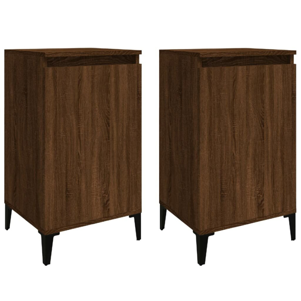 (brown oak, 2 pcs) vidaXL 1/2x Bedside Cabinet White 40x35x70 cm Engineered Wood Multi Colours