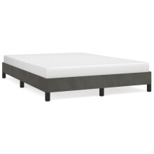 (dark grey, 25 cm/ 4ft6 double) vidaXL Bed Frame Mattress Foundation Bedroom Upholstered Bed Bedstead Velvet