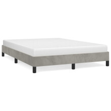 (light grey, 25 cm/ 4ft6 double) vidaXL Bed Frame Mattress Foundation Bedroom Upholstered Bed Bedstead Velvet