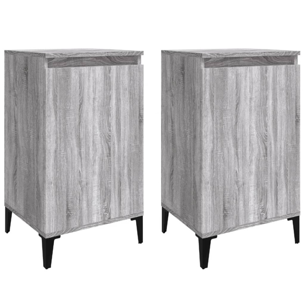 (grey sonoma, 2 pcs) vidaXL 1/2x Bedside Cabinet White 40x35x70 cm Engineered Wood Multi Colours