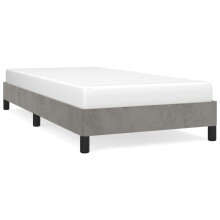 (light grey, 25 cm/ 3ft single) vidaXL Bed Frame Mattress Foundation Bedroom Upholstered Bed Bedstead Velvet