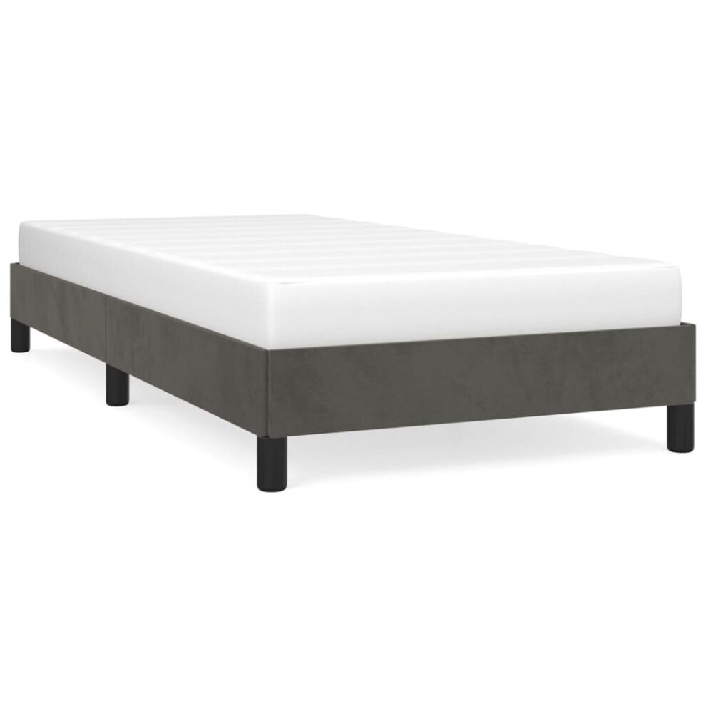 (dark grey, 25 cm/ 3ft single) vidaXL Bed Frame Mattress Foundation Bedroom Upholstered Bed Bedstead Velvet