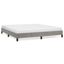 (light grey, 25 cm/ 6ft super king size) vidaXL Bed Frame Mattress Foundation Bedroom Upholstered Bed Bedstead Velvet