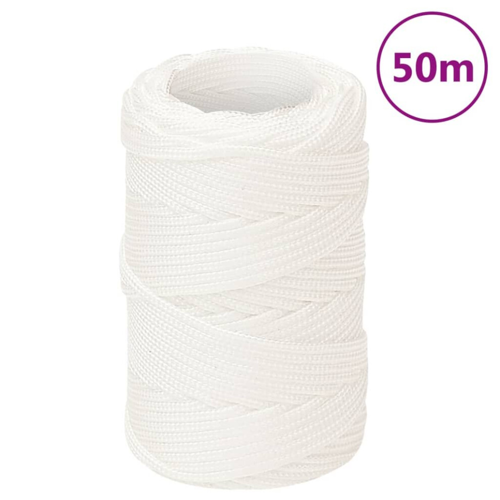 (white, 2 mm/ 50 m) Marine Rope Dock Coil Boat Line Polypropylene Rope Multi Sizes Multi Colours