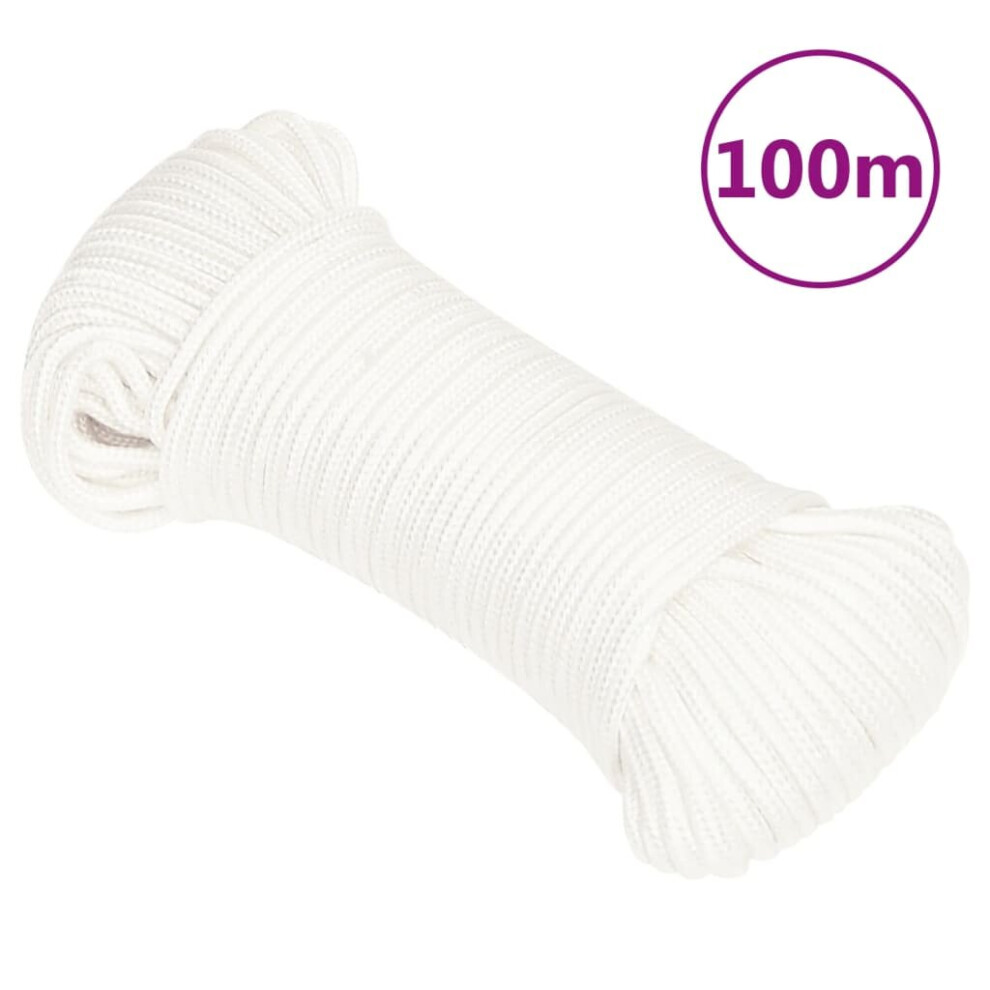 (white, 4 mm/ 100 m) Marine Rope Dock Coil Boat Line Polypropylene Rope Multi Sizes Multi Colours