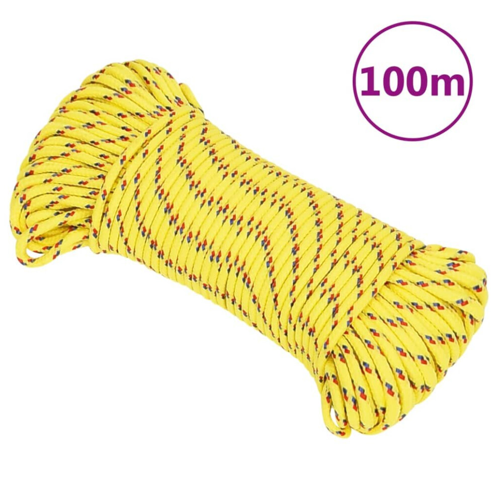 (yellow, 3 mm/ 100 m) Marine Rope Dock Coil Boat Line Polypropylene Rope Multi Sizes Multi Colours