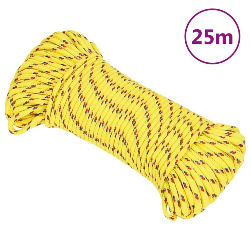 (yellow, 4 mm/ 25 m) Marine Rope Dock Coil Boat Line Polypropylene Rope Multi Sizes Multi Colours