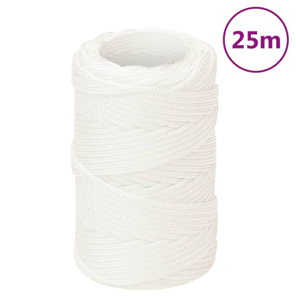 (white, 2 mm/ 25 m) Marine Rope Dock Coil Boat Line Polypropylene Rope Multi Sizes Multi Colours