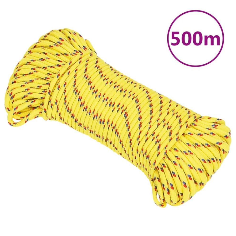 (yellow, 5 mm/ 500 m) Marine Rope Dock Coil Boat Line Polypropylene Rope Multi Sizes Multi Colours