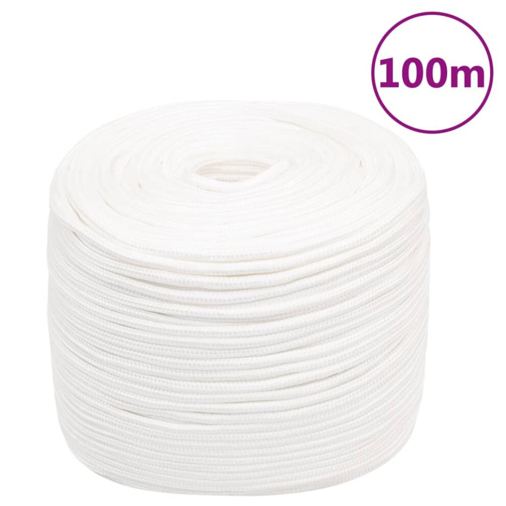 Vidaxl (White, 8 Mm/ 100 M) Marine Rope Dock Coil Boat Line Polypropylene Rope Multi Sizes Multi Colours