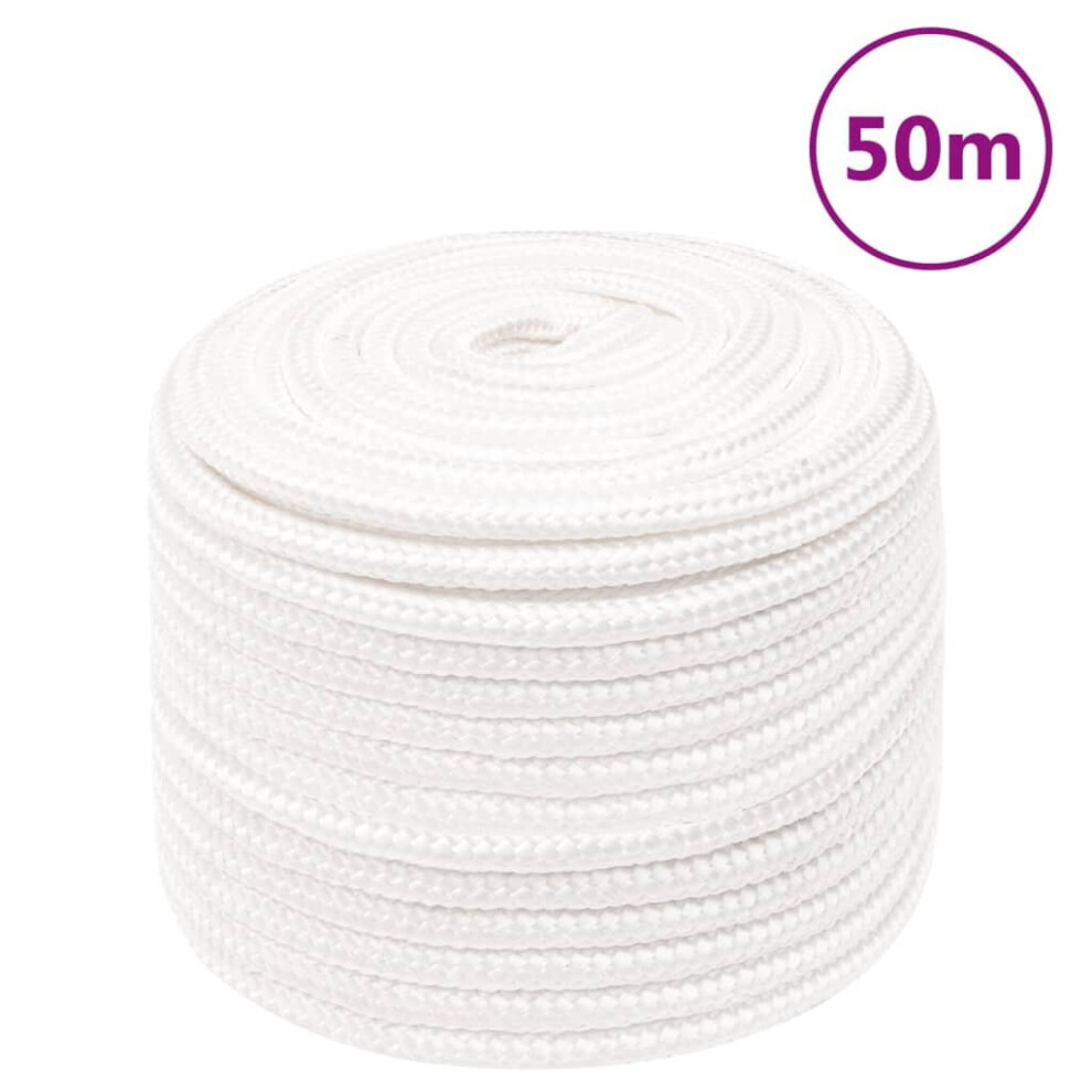 (white, 12 mm/ 50 m) Marine Rope Dock Coil Boat Line Polypropylene Rope Multi Sizes Multi Colours