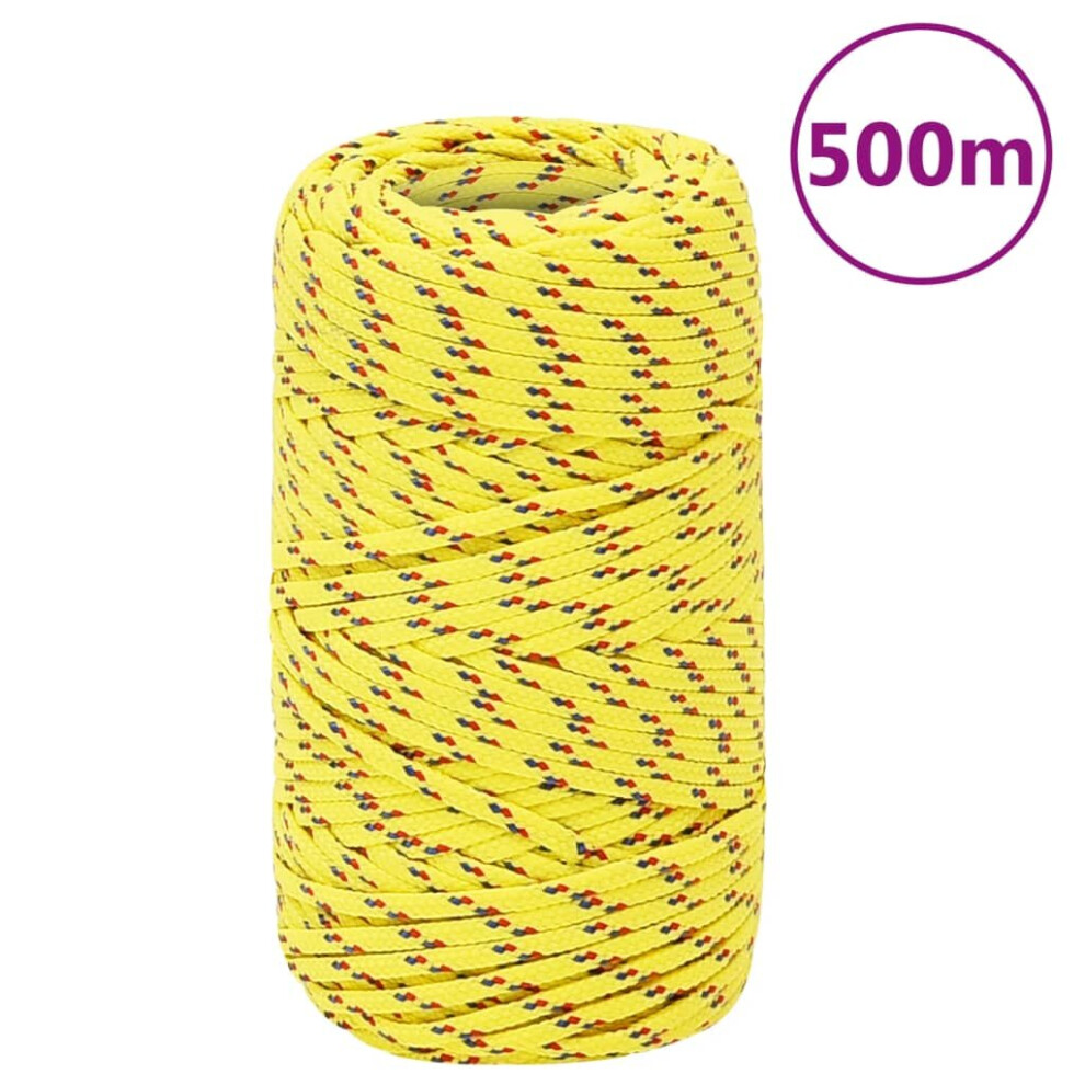 (yellow, 2 mm/ 500 m) Marine Rope Dock Coil Boat Line Polypropylene Rope Multi Sizes Multi Colours