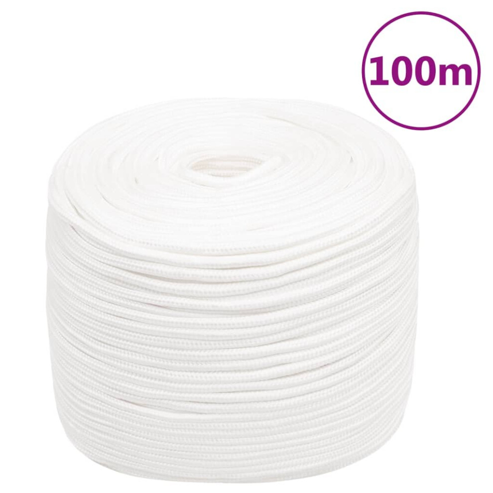 (white, 10 mm/ 100 m) Marine Rope Dock Coil Boat Line Polypropylene Rope Multi Sizes Multi Colours