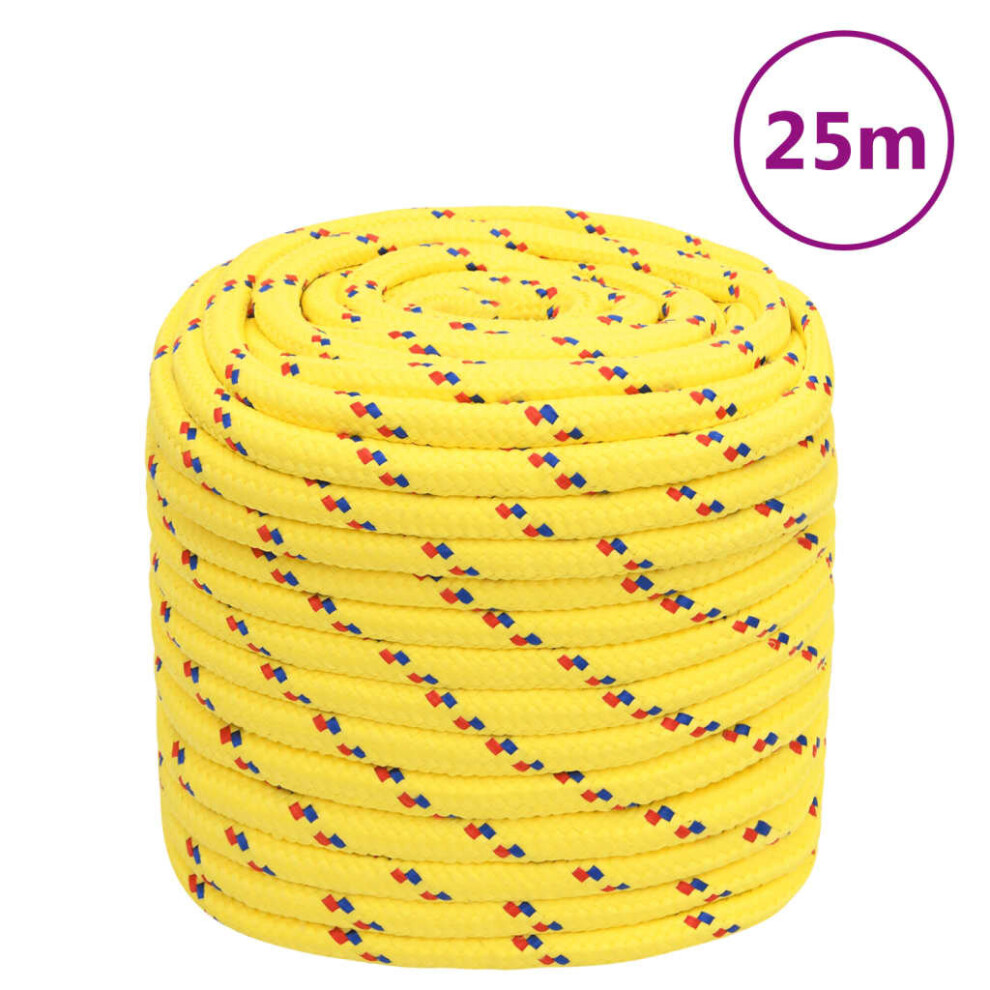 (yellow, 16 mm/ 25 m) Marine Rope Dock Coil Boat Line Polypropylene Rope Multi Sizes Multi Colours