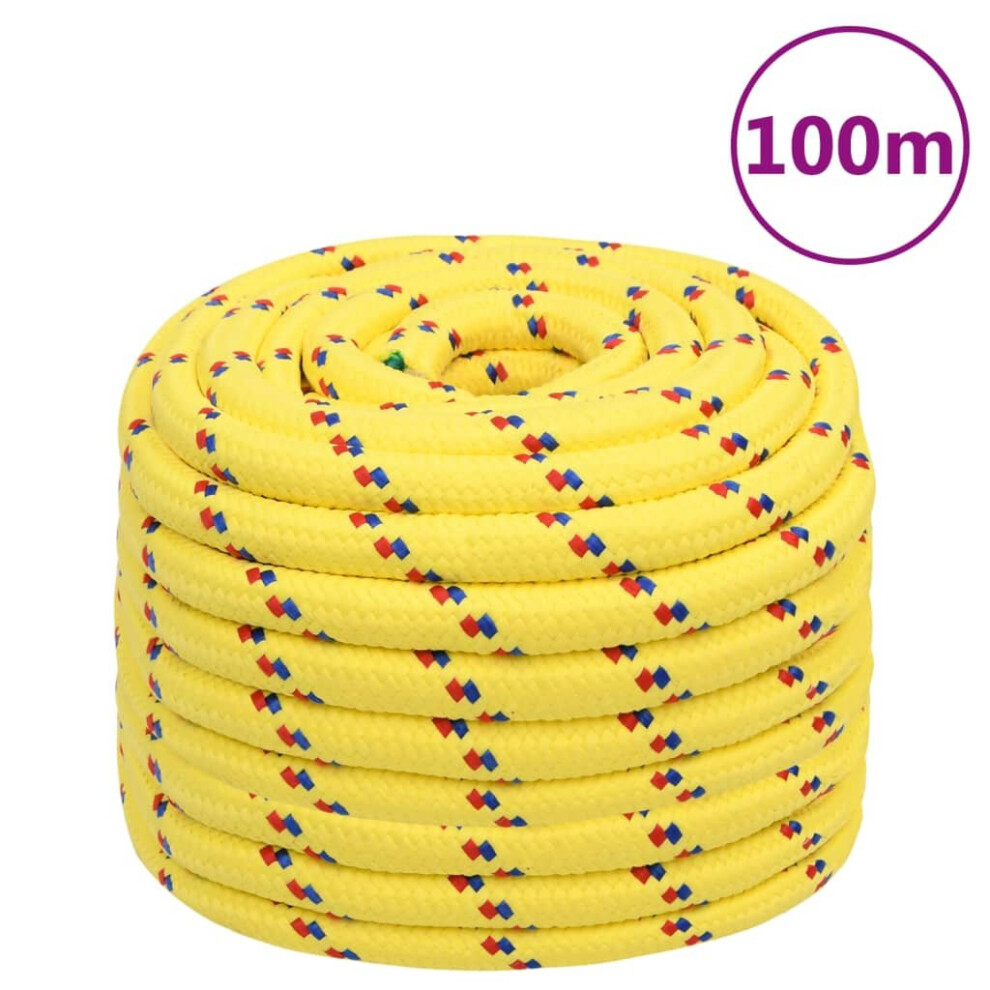 (yellow, 20 mm/ 100 m) Marine Rope Dock Coil Boat Line Polypropylene Rope Multi Sizes Multi Colours