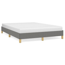 (dark grey, 25 cm/ 4ft6 double) vidaXL Bed Frame Mattress Foundation Bedroom Upholstered Bed Bedstead Fabric