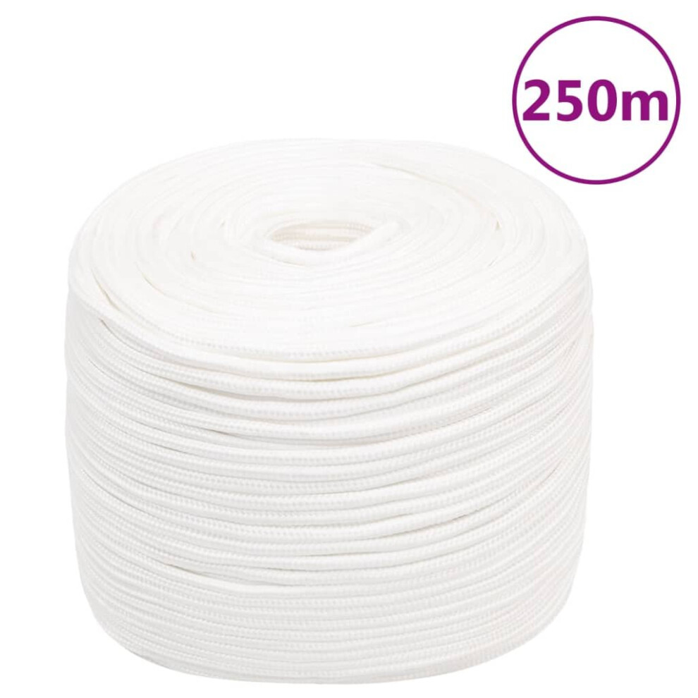 (white, 8 mm/ 250 m) Marine Rope Dock Coil Boat Line Polypropylene Rope Multi Sizes Multi Colours