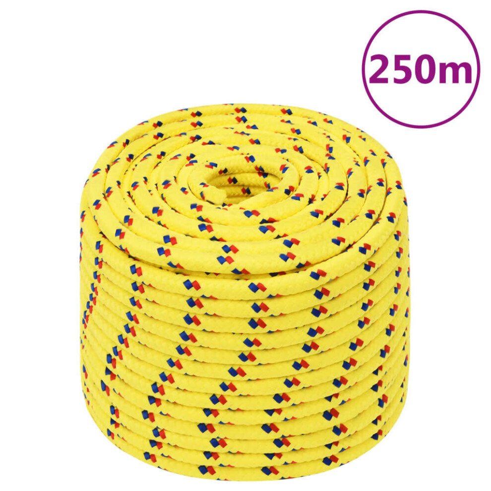 (yellow, 12 mm/ 250 m) Marine Rope Dock Coil Boat Line Polypropylene Rope Multi Sizes Multi Colours