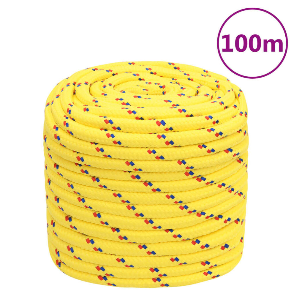 (yellow, 18 mm/ 100 m) Marine Rope Dock Coil Boat Line Polypropylene Rope Multi Sizes Multi Colours