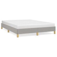 (light grey, 25 cm/ 4ft6 double) vidaXL Bed Frame Mattress Foundation Bedroom Upholstered Bed Bedstead Fabric