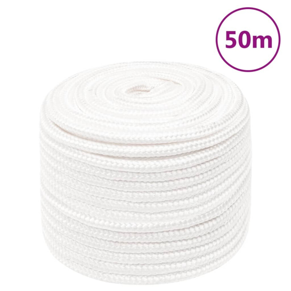 (white, 14 mm/ 50 m) Marine Rope Dock Coil Boat Line Polypropylene Rope Multi Sizes Multi Colours