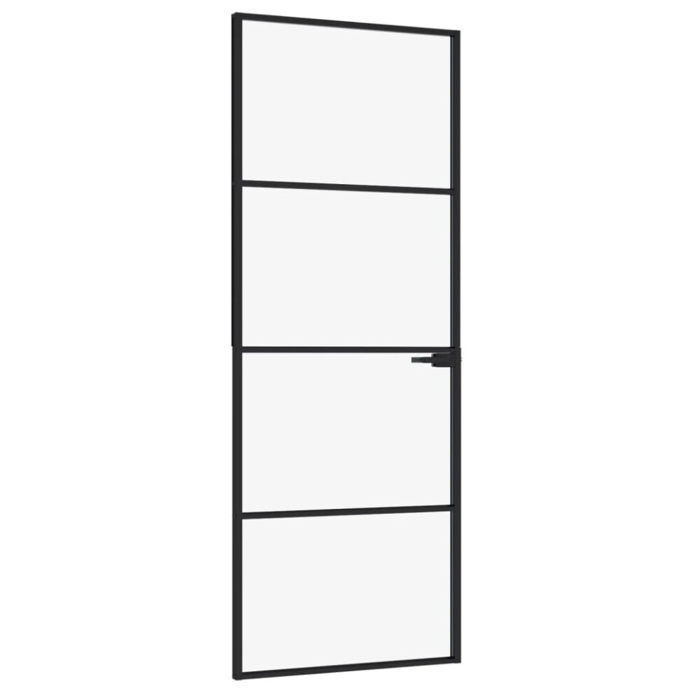 (black, 76 x 201.5 cm/3 horizontal bars) vidaXL Interior Door Inner Internal Door Panel Tempered Glass and Aluminium