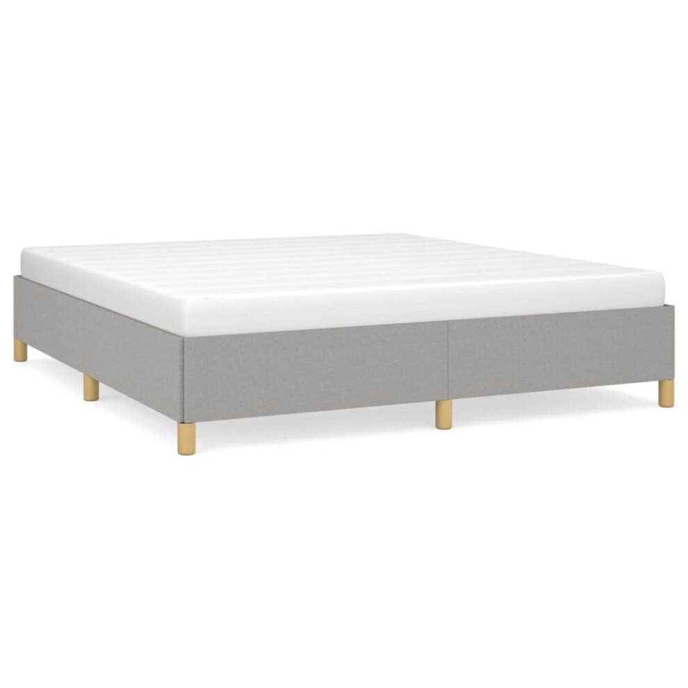 Vidaxl (Light Grey, 35 Cm/ 6Ft Super King Size) Bed Frame Mattress Foundation Bedroom Upholstered Bed Bedstead Fabric