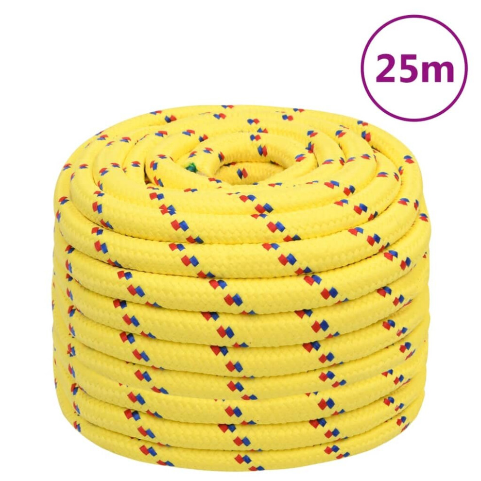Vidaxl (Yellow, 20 Mm/ 25 M) Marine Rope Dock Coil Boat Line Polypropylene Rope Multi Sizes Multi Colours