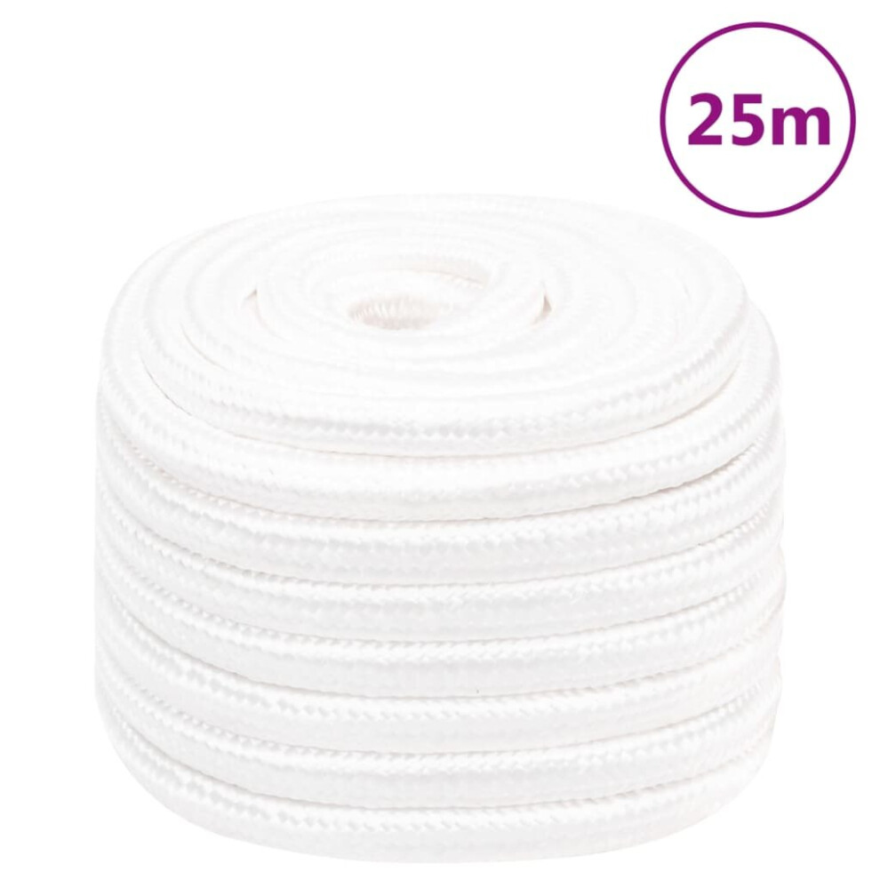 (white, 20 mm/ 25 m) Marine Rope Dock Coil Boat Line Polypropylene Rope Multi Sizes Multi Colours