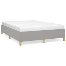 (light grey, 35 cm/ 4ft6 double) vidaXL Bed Frame Mattress Foundation Bedroom Upholstered Bed Bedstead Fabric