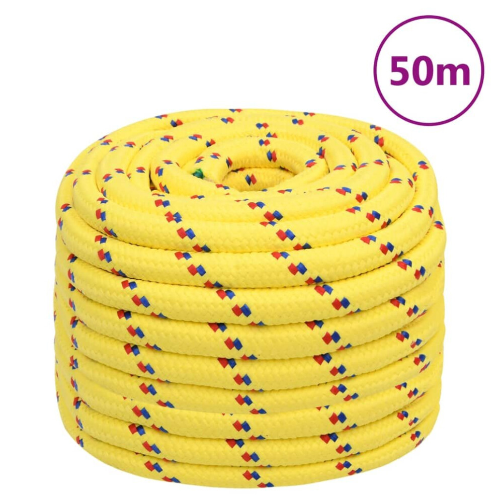 (yellow, 20 mm/ 50 m) Marine Rope Dock Coil Boat Line Polypropylene Rope Multi Sizes Multi Colours