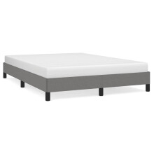 (dark grey, 25 cm/ 4ft6 double) vidaXL Bed Frame Mattress Foundation Bedroom Upholstered Bed Bedstead Fabric