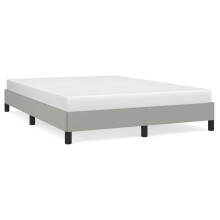 (light grey, 25 cm/ 4ft6 double) vidaXL Bed Frame Mattress Foundation Bedroom Upholstered Bed Bedstead Fabric