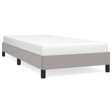(light grey, 25 cm/ 3ft single) vidaXL Bed Frame Mattress Foundation Bedroom Upholstered Bed Bedstead Fabric