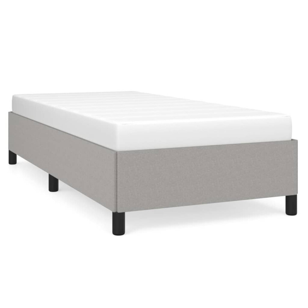 Vidaxl (Light Grey, 35 Cm/ 3Ft Single) Bed Frame Mattress Foundation Bedroom Upholstered Bed Bedstead Fabric