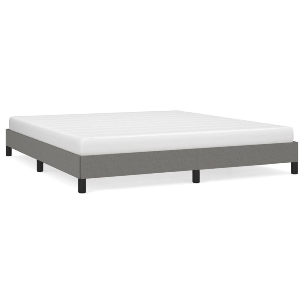 Vidaxl (Dark Grey, 25 Cm/ 6Ft Super King Size) Bed Frame Mattress Foundation Bedroom Upholstered Bed Bedstead Fabric