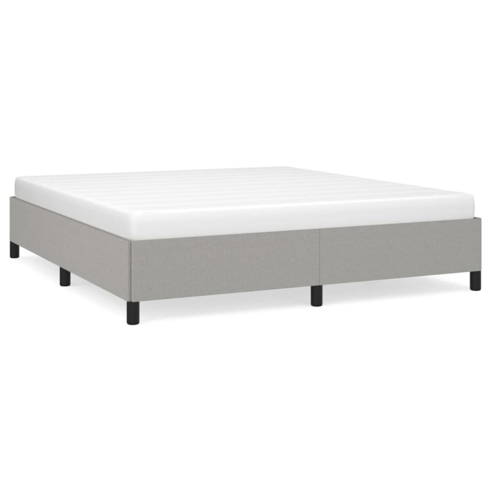 Vidaxl (Light Grey, 35 Cm/ 6Ft Super King Size) Bed Frame Mattress Foundation Bedroom Upholstered Bed Bedstead Fabric