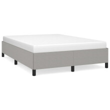 (light grey, 35 cm/ 4ft6 double) vidaXL Bed Frame Mattress Foundation Bedroom Upholstered Bed Bedstead Fabric